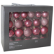 Kerstballen mix glas 42 stuks poederroze