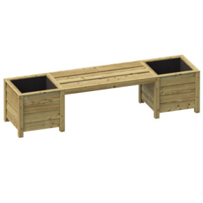 Tuinbank met bloembakken