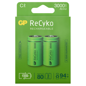 toernooi converteerbaar Taalkunde GP Batterij Oplaadbaar C Baby NiMH 3000mAh ReCyko 1,2V 2 Stuks kopen?  oplaadbare-batterijen | Karwei