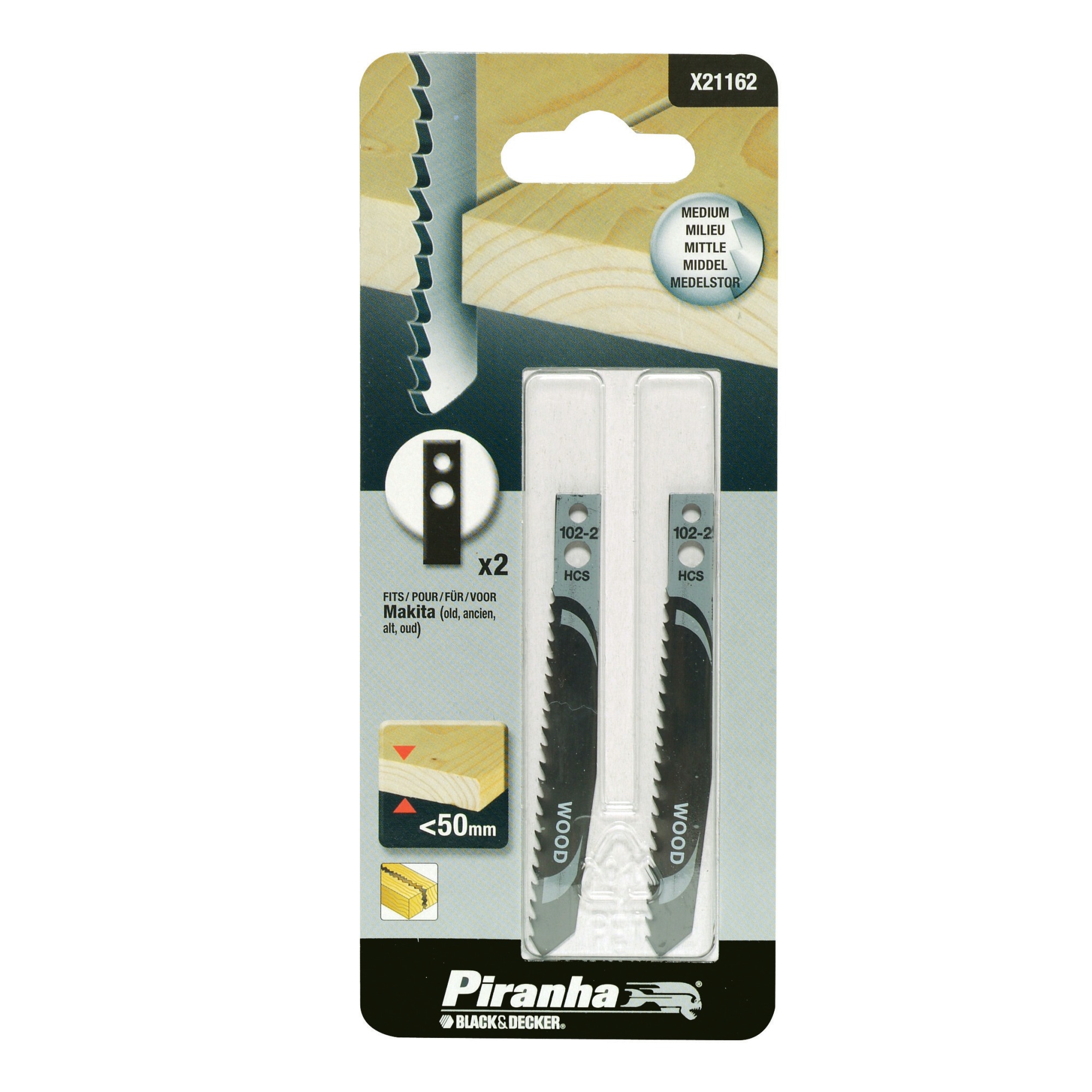 Piranha Decoupeerzaagblad X21162 Xj Voor Oude Makita Schacht 2 Stuks Hout piranha kopen in de aanbieding