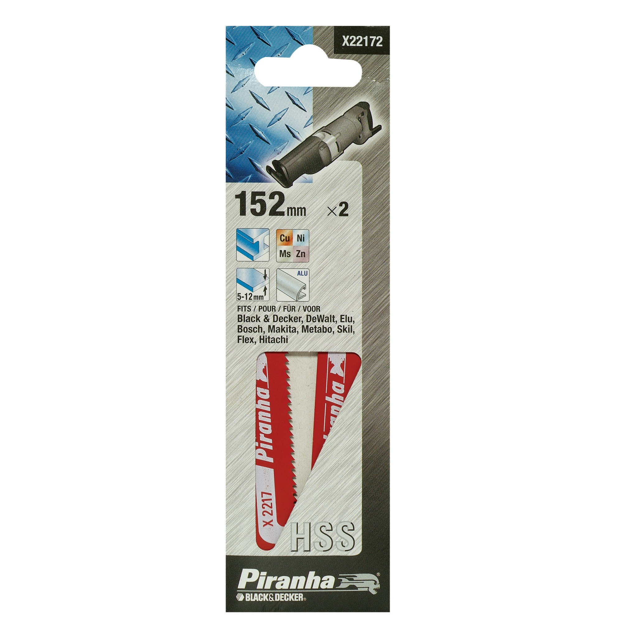 Piranha Reciprozaagblad X22172 Xj Hss 152 Mm 2 Stuks Voor Metaal piranha kopen in de aanbieding