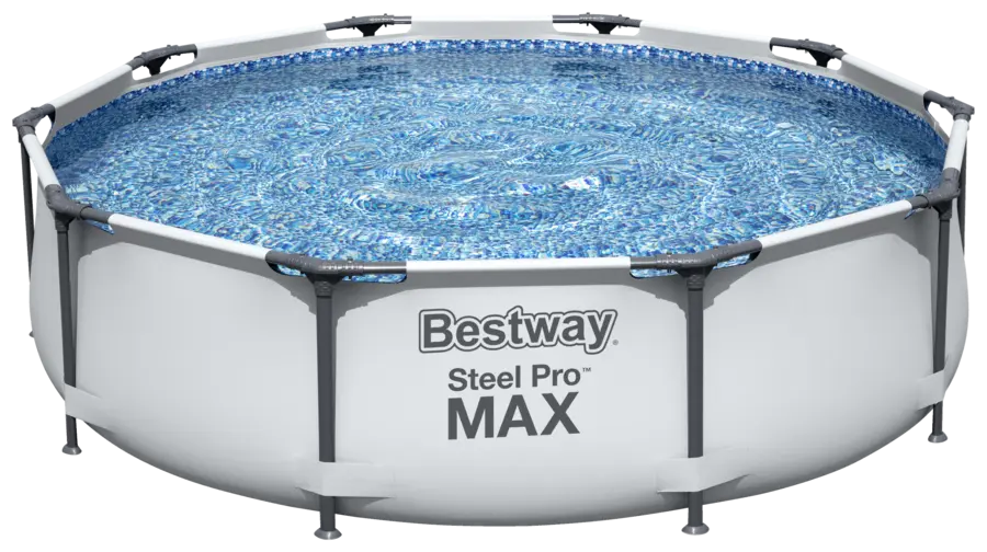 Bestway zwembad rond Pro Steel Max rond licht grijs 305 x 76 cm met pomp