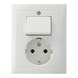 Berker S.1 Geaard Stopcontact met Wisselschakelaar Wit