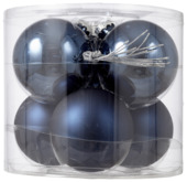 Christmas Goods kerstballen mix glas 6 stuks winterblauw Ø 18 cm