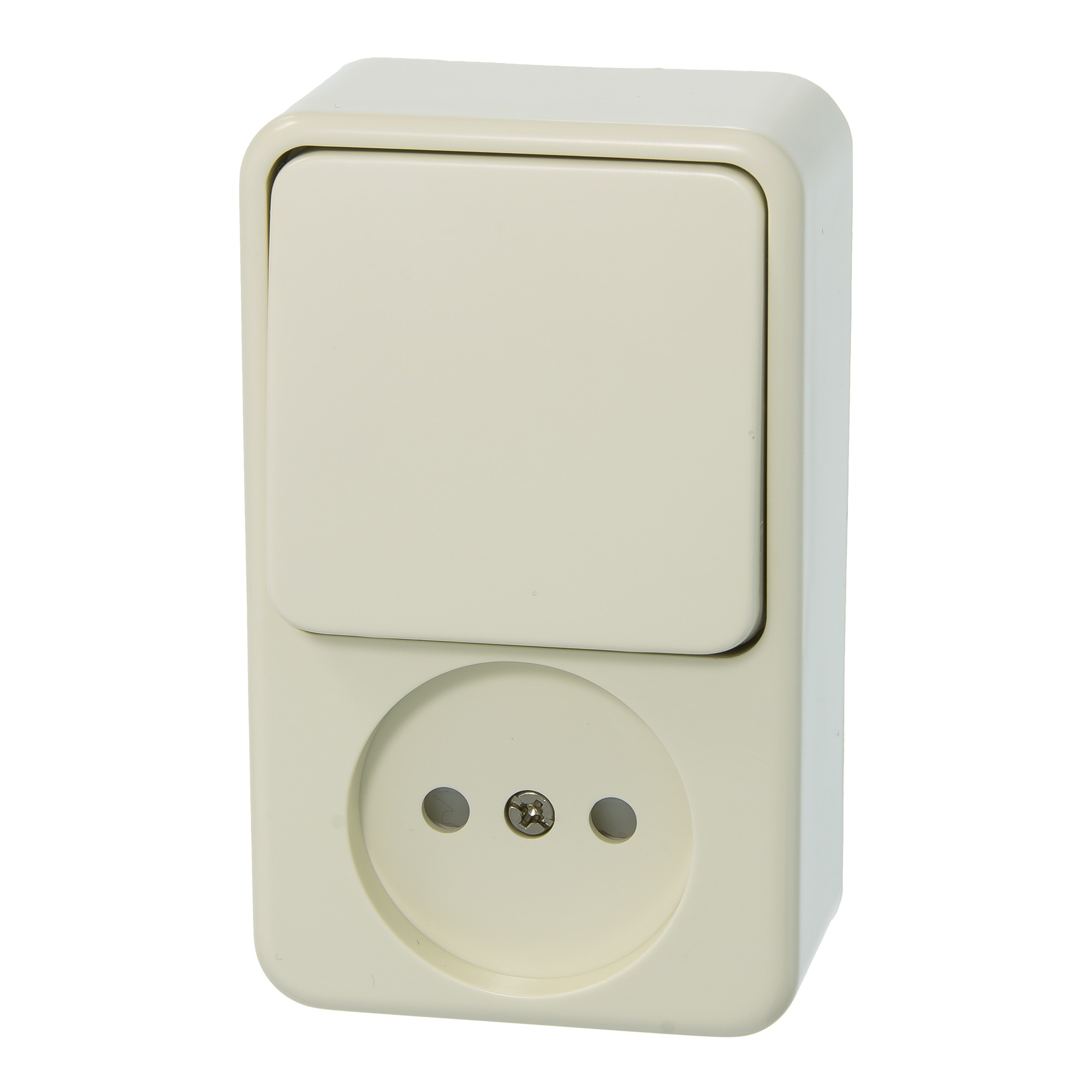 Plieger Basic Opbouw Combinatieschakelaar Creme plieger kopen in de aanbieding