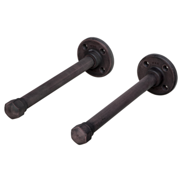 Duraline industriële plankdrager pipe verweerd zwart 2 stuks