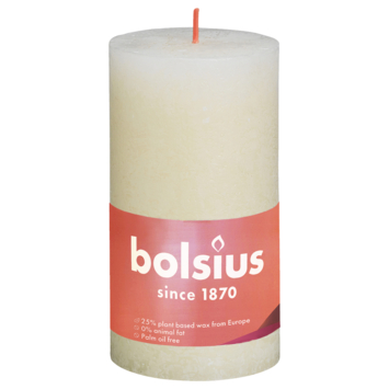 Rustiek Stompkaars 130/68 Soft Pearl