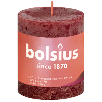 Rustiek Stompkaars 80/68 Velvet Red