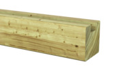 Sleufpaal eind grenen ca. 8,8 x 8,8 cm, lengte ca. 270 cm