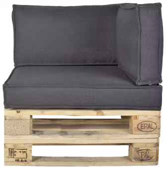 Hoekset palletkussen Baya zwart - set van 3