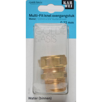 KARWEI Multi-Fit puntstuk (buitendraad x knel) 3/4" x 22mm