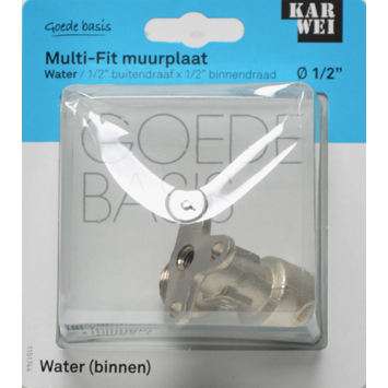 KARWEI Multi-Fit muurplaat (buitendraad x binnendraad) 1/2" x 1/2"