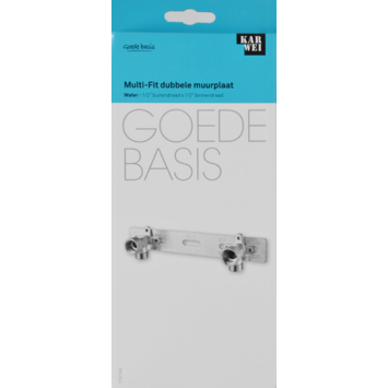 KARWEI Multi-Fit dubbele muurplaat hoh 153mm (buitendraad x binnendraad) 1/2" x 1/2"