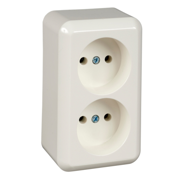 Schneider Opbouw Wandcontactdoos Dubbel Wit