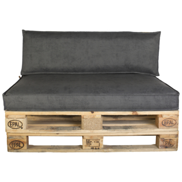 Palletkussen set Borana donkergrijs 120x80 cm