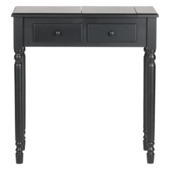 WOOOD hal/kaptafel Romy zwart grenenhout 75 x 38 cm