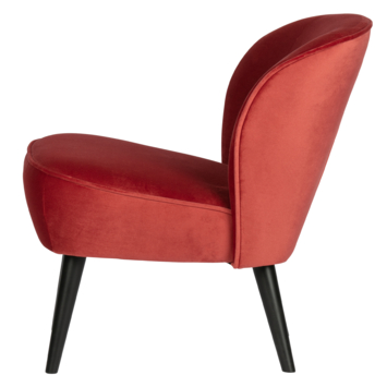 Fauteuil Sara fluweel raspberry