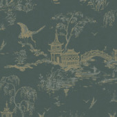 Vliesbehang gaia groen/blauw (dessin 113290)