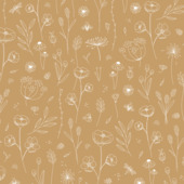 Vliesbehang Little Dutch Wild flowers Oker (dessin 861080)