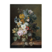 Canvas stilleven met bloemen 70x100 cm