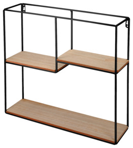 Duraline wandbox hout/zwart 40x40 cm