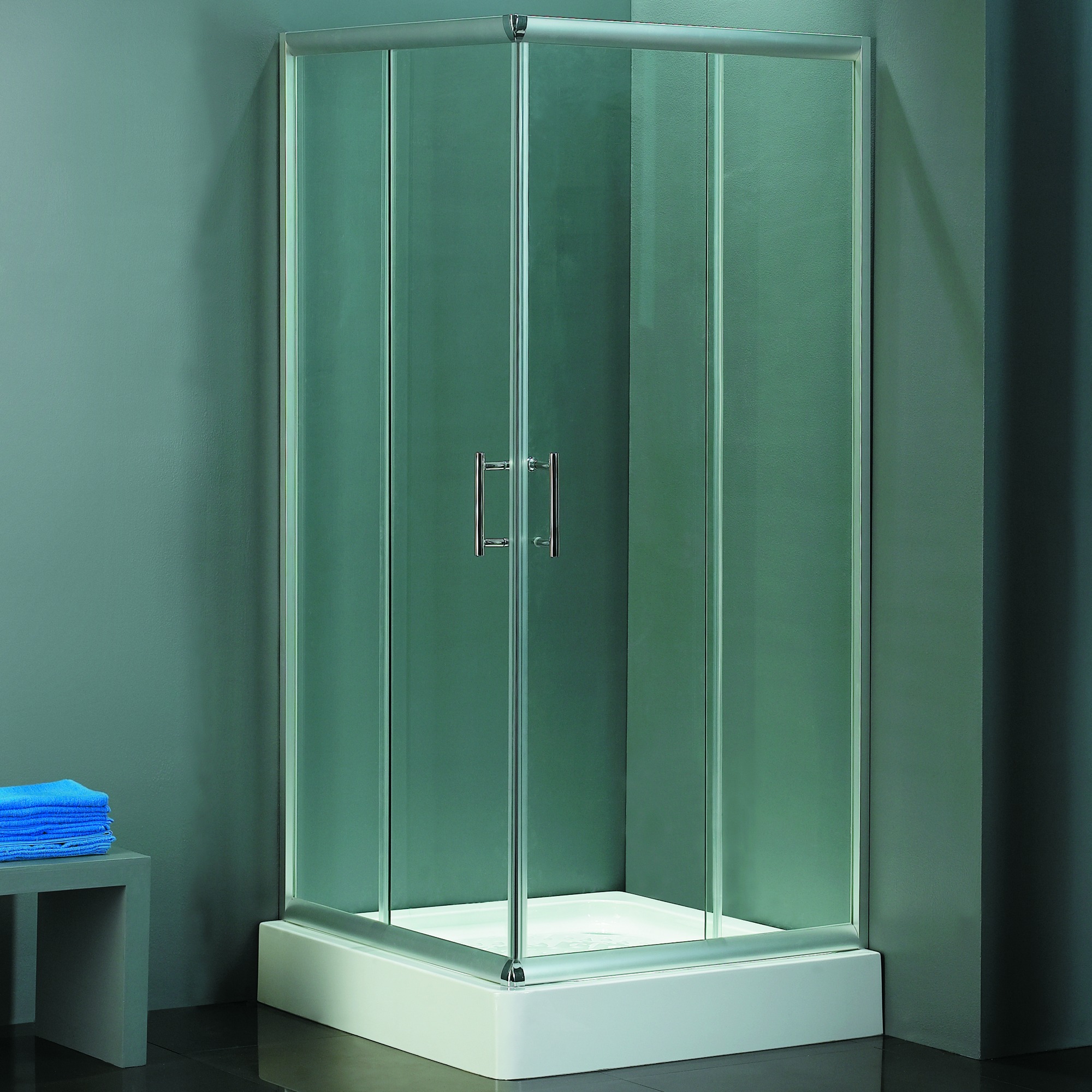 Bruynzeel Reflex douchecabine hoekinstap 90x185 chroom Douchedeuren