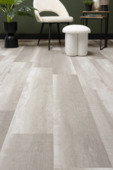 Lundia click PVC Natuur Stina rechte stroken lichtgrijs houtlook incl. geïntegreerde ondervloer