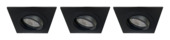 Karwei inbouwspot vierkant zwart set van 3