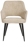 KARWEI eetkamerstoel Puck beige polyester stof met armleuning