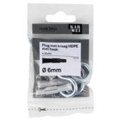 KARWEI kraagplug 6x36mm+schr.haak 4,5x65mm 4ST