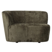 WOOOD fauteuil Stone warmgroen velvet structuur met leuning links