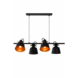 Lucide Pia Hanglamp mat zwart/ mat goud 4x