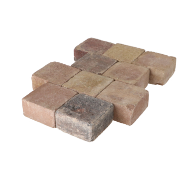 Trommelsteen Beton Bont 14x14x7 cm - 45 Stuks / 0,90 m2
