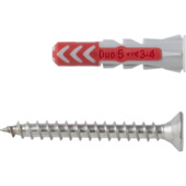 Fischer Universeelplug DuoPower 5x25mm met RVS schroef 8 stuks