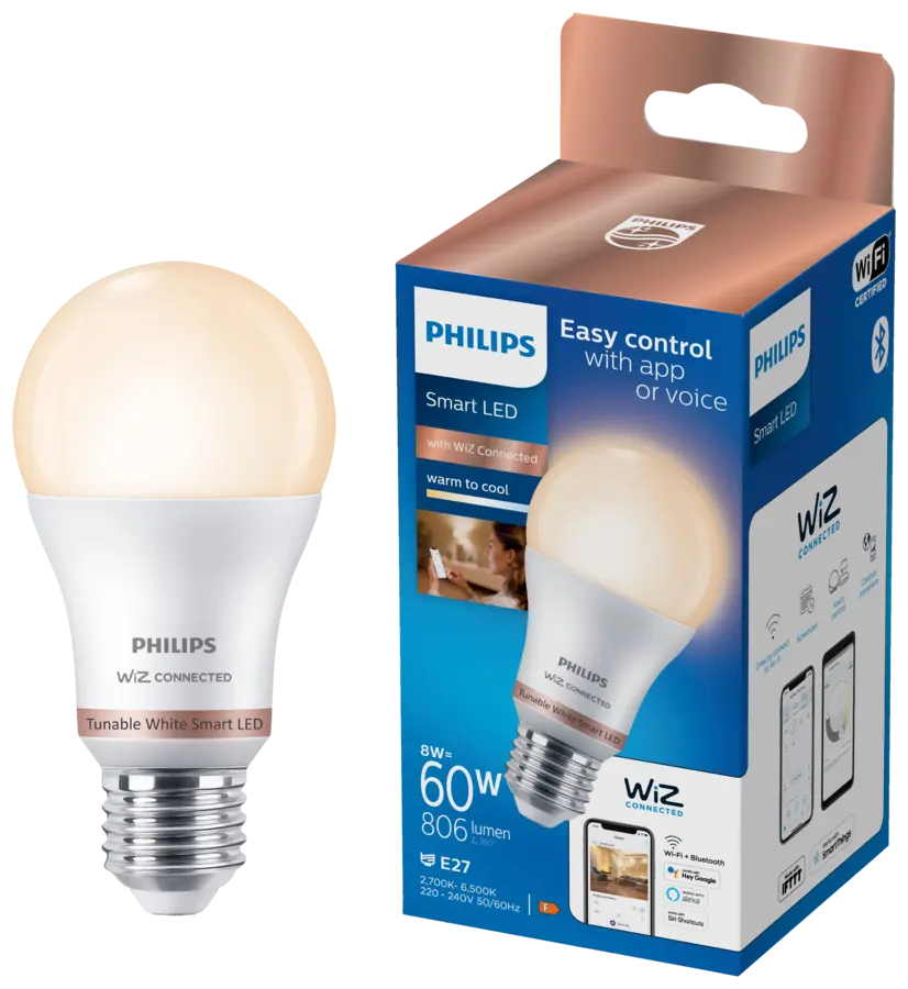 Philips Smart LED E27 warm- tot koelwit licht