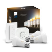 Philips Hue starterkit - warm tot koelwit licht 11W - 3 lampen met dimmer switch - E27