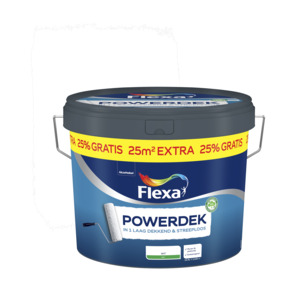 Flexa Powerdek muurverf mat wit 10 liter + 25% GRATIS
