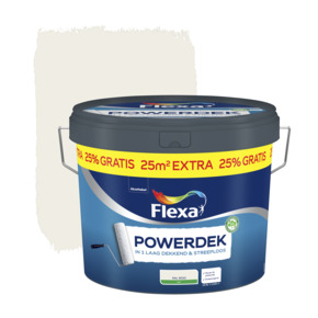 Flexa Powerdek muurverf mat RAL 9010 gebroken wit 10 liter + 25% GRATIS