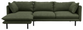 Chaise longue Gayle links geschuurd warm groen