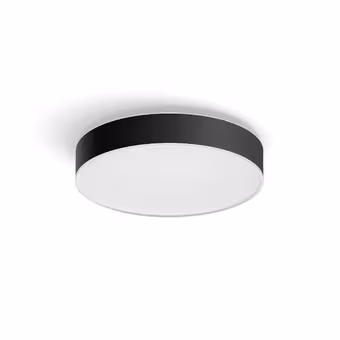 Philips Hue plafondlamp Enrave zwart - warm tot koelwit licht 19W - Ø 38 cm - met 1 dimmer switch
