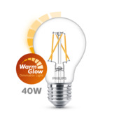 Philips LED peer E27 40W filament helder warmglow dimbaar
