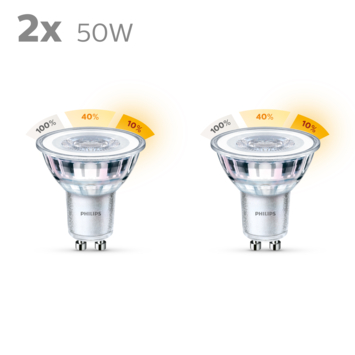 Philips LED spot GU10 50W 2 stuks sceneswitch