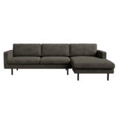 Chaise longue Fali rechts rib warm groen