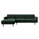 KARWEI Chaise longue Fali links fluweel flessengroen