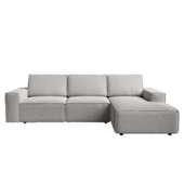 KARWEI Chaise longue Mack rechts recycled zand grijs