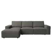 Chaise longue Mack links geschuurd warm groen