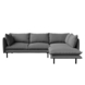 Chaise longue Gayle rechts geschuurd grijs