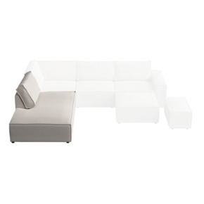 KARWEI modulaire bank James chaise lounge links grof geweven beige polyester