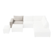 KARWEI modulaire bank James eindstuk links grof geweven beige