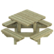 Outdoor Life Products picknicktafel Julia groen hout 120x120 cm